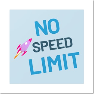 No Speed Limit Rocket Spaceship T-Shirt Posters and Art